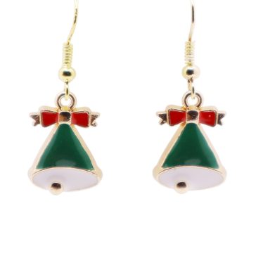Kerstbel groen met rode strik.