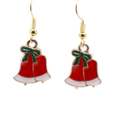 Kerstbellen middel met groene strik.