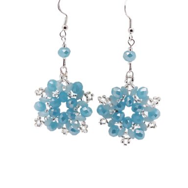 Handgemaakte Snowflake oorbellen verkrijgbaar bij www.jewlzbyjenny.nl