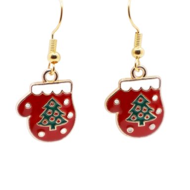 Kerst want rood met boom.